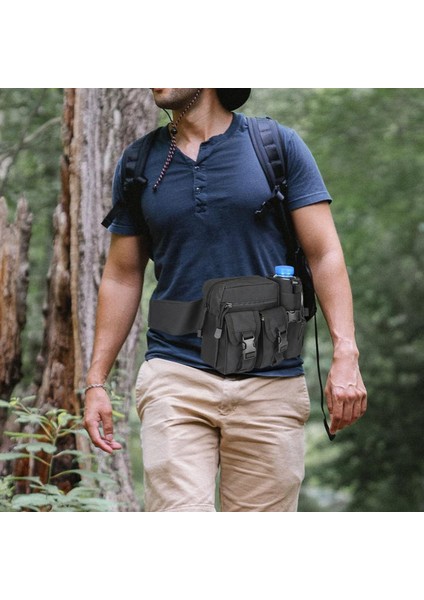 Bel Paket Torbası Torba Su Şişesi Tutucu Fanny Pack Tırmanmak Için Siyah (Yurt Dışından)