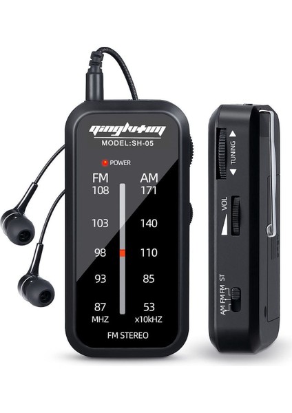 Cep Radyosu Mini Fm/am Radyo Alıcısı Taşınabilir Mp3 Müzik Çalar - Siyah (Yurt Dışından)