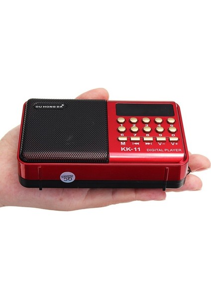 Şarj Edilebilir Mini Taşınabilir Radyo - Kırmızı (Yurt Dışından)