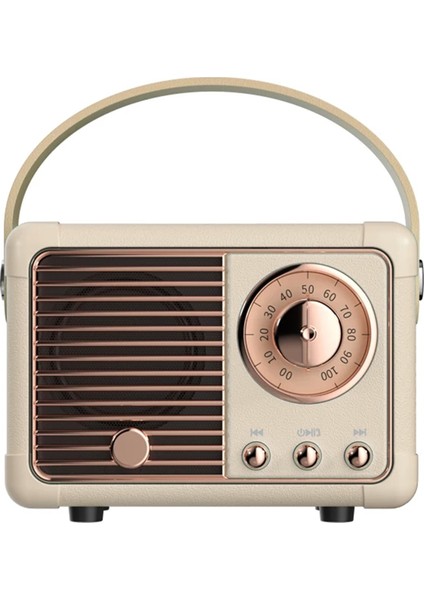 Taşınabilir Mini Retro Hoparlör Radyo - Beyaz (Yurt Dışından)