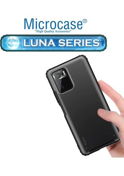 Xiaomi Poco X3 Gt Luna Serisi Köşe Korumalı Sert Rubber Kılıf - Siyah