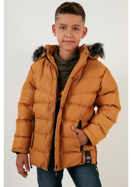 Suni Kürklü Peluş Astarlı Çıkarılabilir Kapüşonlu Mont Erkek Çocuk Mont 5763028 fiyatları