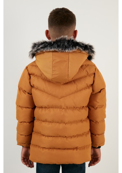 Suni Kürklü Peluş Astarlı Çıkarılabilir Kapüşonlu Mont Erkek Çocuk Mont 5763028 indirimleri