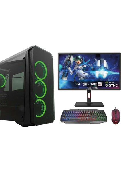 Escape GMS01859 Amd Ryzen5 3600 16GB Ram 240GB SSD GTX1050Tİ 4gb Gddr5 24"144Hz Mon. Gaming Bilgisayar