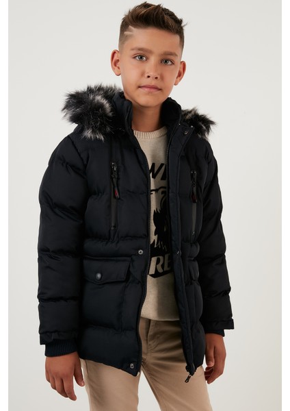 Içi Peluş Astarlı Çıkarılabilir Kapüşonlu Cepli Kışlık Mont Erkek Çocuk Mont 5760022 modelleri