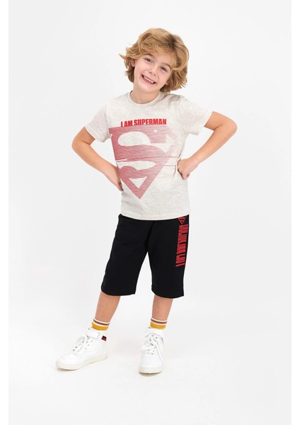 Supermen Erkek Çocuk Kısa Kollu 2'li Kapri Takım