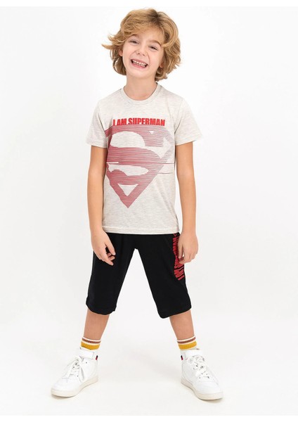 Supermen Erkek Çocuk Kısa Kollu 2'li Kapri Takım