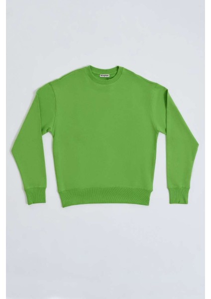 Organik Uzun Kollu Yuvarlak Yaka Erkek Sweatshirt Yeşil Yeşil Xxl fiyatları