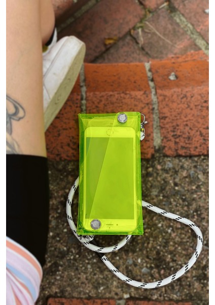 Jellyfon Askılı Şeffaf Telefon Çantası Limon Minimal Hediye Tasarım Pvc Renkli Unisex Erkek Kadın