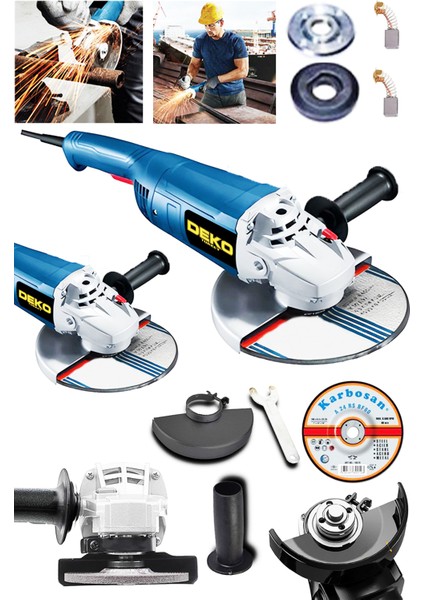 DKT180AG 2400 W 180 mm Büyük Boy Taşlama Makinesi Metal Kesme Spiral Jet Taşı + 180MM Taş Hediyeli