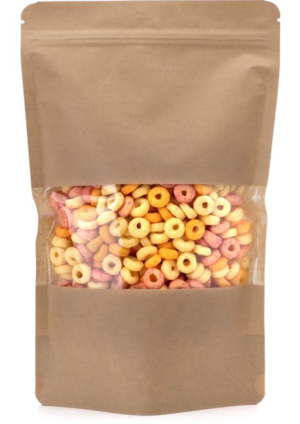 Pencereli Kraft Kilitli Doypack Ambalaj 16 x 27 + 4 cm. 500 gr. - 250 Adet