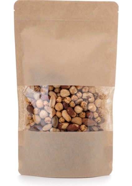 Pencereli Kraft Kilitli Doypack Ambalaj 16 x 27 + 4 cm. 500 gr. - 250 Adet