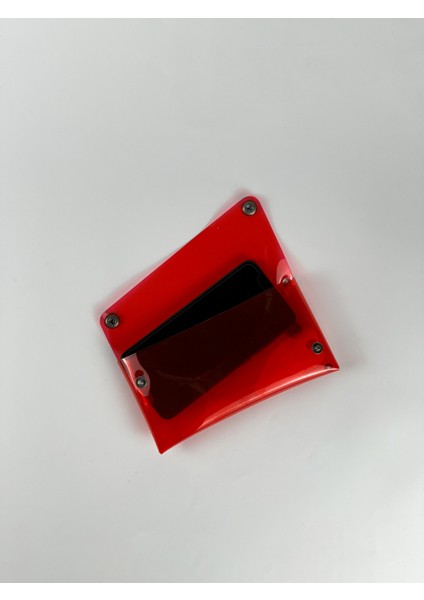 Jellyfon Askılı Şeffaf Telefon Çantası Kırmızı Minimal Hediye Tasarım Pvc Renkli Unisex Erkek Kadın modelleri