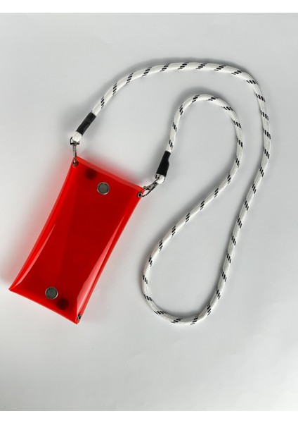 Jellyfon Askılı Şeffaf Telefon Çantası Kırmızı Minimal Hediye Tasarım Pvc Renkli Unisex Erkek Kadın indirimleri