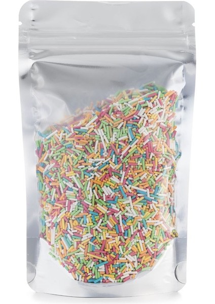 Ön Şeffaf Metalize Kilitli Doypack Ambalaj 11 x 18,5 + 3,5 cm. 100 gr. - 250 Adet
