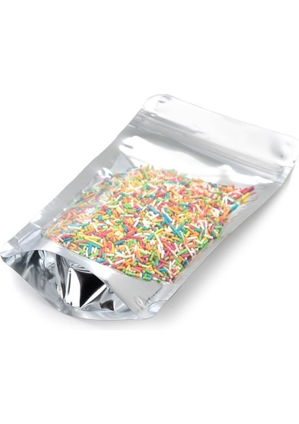 Ön Şeffaf Metalize Kilitli Doypack Ambalaj 11 x 18,5 + 3,5 cm. 100 gr. - 250 Adet