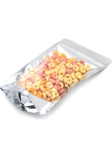 Ön Şeffaf Metalize Kilitli Doypack Ambalaj 11 x 18,5 + 3,5 cm. 100 gr. - 250 Adet
