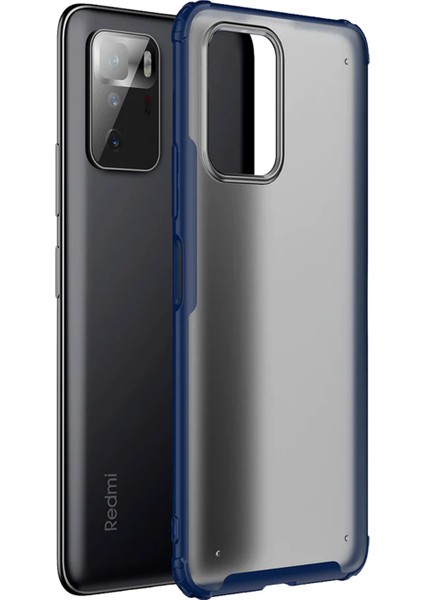 Xiaomi Poco X3 Gt Luna Serisi Köşe Korumalı Sert Rubber Kılıf - Mavi