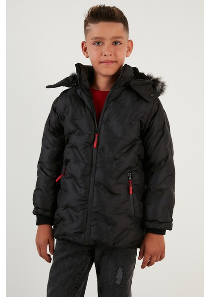 Içi Peluş Astarlı Çıkarılabilir Kapüşonlu Mont Erkek Çocuk Mont 5760013 modelleri