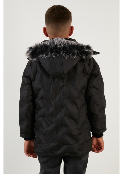 Içi Peluş Astarlı Çıkarılabilir Kapüşonlu Mont Erkek Çocuk Mont 5760013 indirimleri