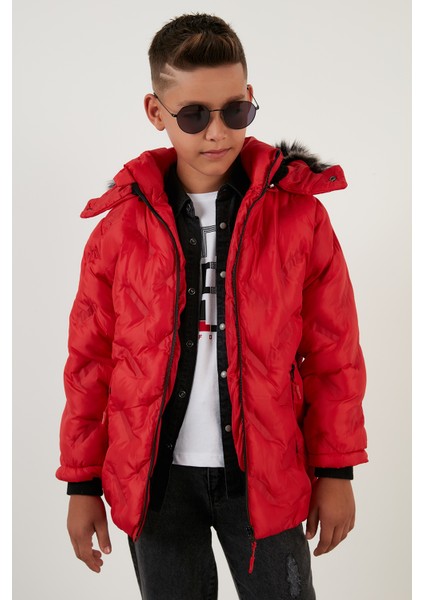Içi Peluş Astarlı Çıkarılabilir Kapüşonlu Mont Erkek Çocuk Mont 5760013