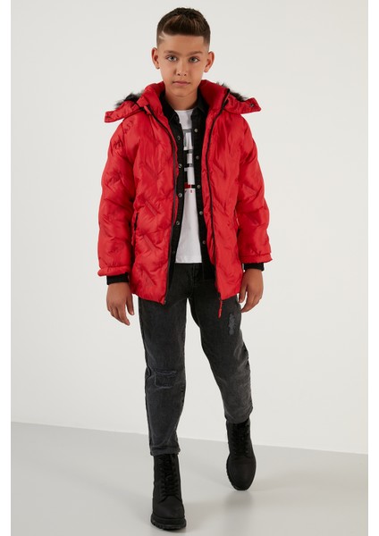 Içi Peluş Astarlı Çıkarılabilir Kapüşonlu Mont Erkek Çocuk Mont 5760013 fiyatları