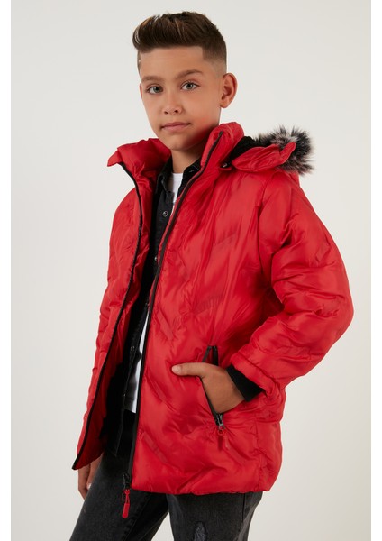 Içi Peluş Astarlı Çıkarılabilir Kapüşonlu Mont Erkek Çocuk Mont 5760013 modelleri