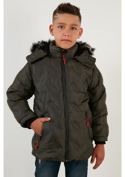 Içi Peluş Astarlı Çıkarılabilir Kapüşonlu Mont Erkek Çocuk Mont 5760013 fiyatları