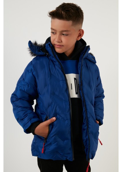 Içi Peluş Astarlı Çıkarılabilir Kapüşonlu Mont Erkek Çocuk Mont 5760013