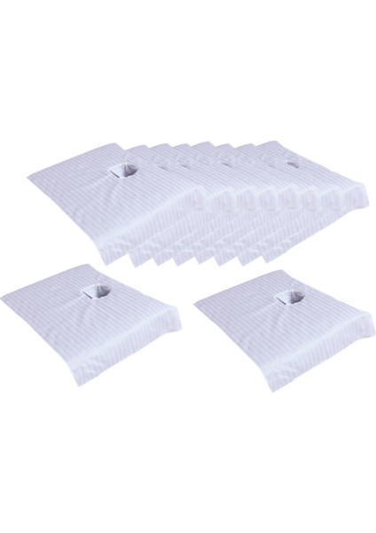 10PCS Yumuşak Pamuk Spa Yarım Masaj Tablo Kozmetik Yatak Yüz Delik Havlu (Yurt Dışından)