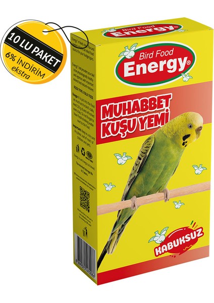 Energy Kabuksuz Muhabbet Kuşu Yemi 400 G Özel Koli 10 Adet