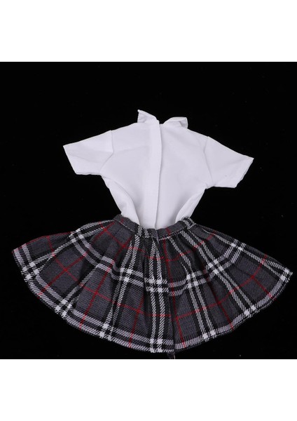 Güzel Bebek Kıyafetleri Tişört Kontrollü Elbise Çorapları 1/3 Bjd Kız Bebek(Yurt Dışından)