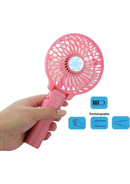 Şarjlı Mini Taşınabilir Fan USB Soğutucu Masa Üstü Vantilatörü Katlanabilir Sessiz 3 Kademe El Fanı