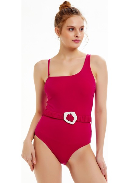 Mürdüm Tokalı Tek Omuz Mayo