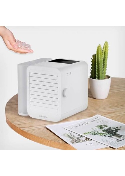 Microhoo 3 In 1 Mini Klima Su Soğutma Fanı Dokunmatik Ekran Zamanlama Artik Soğutucu Nemlendirici (Yurt Dışından)