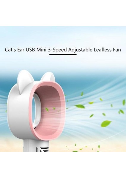 Taşınabilir Bladeless Fan El USB Şarj Edilebilir Mini Soğutucu 3 Fan Hız Seviyesi Masaüstü Hava Akışı ile Hiçbir Yaprak Kullanışlı Soğutma Fanı (Yurt Dışından)