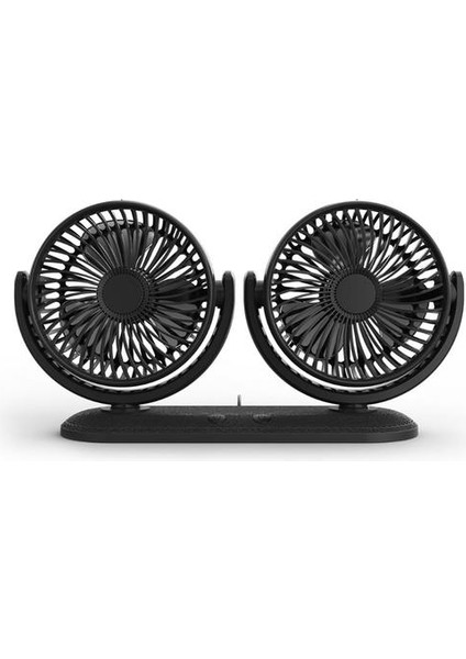 Fan Dönebilen Çift Kafa Araba Fan Ayarlanabilir Dashboard Masa Oto Fan Araç Kamyon Van Suv Rv Tekne Ev USB Gadgets (Yurt Dışından)