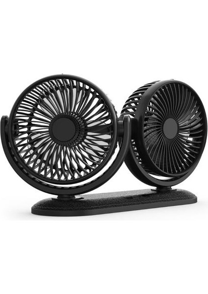 Fan Dönebilen Çift Kafa Araba Fan Ayarlanabilir Dashboard Masa Oto Fan Araç Kamyon Van Suv Rv Tekne Ev USB Gadgets (Yurt Dışından)