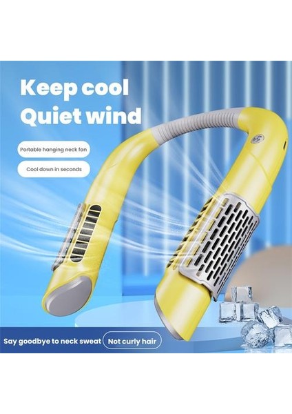 Boyun Fan Mini Bladeless Fan Rechargeeblatute Spor Ev Açık Taşınabilir Asılı Fanlar Klima Soğutucu (Yurt Dışından)