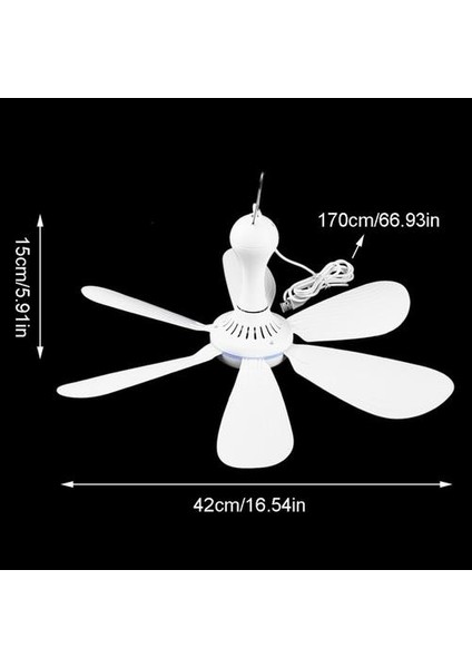 Sessiz 6 Yaprakları USB Powered Tavan Gölgelik Fan Uzaktan Kumanda Timing ile 4 Hız Asılı Fan Kamp Yatağı Yurdu Çadırı Için USB Gadgets (Yurt Dışından)