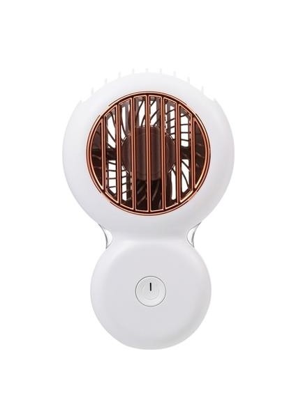 Mini Boyun Serin Fan USB Şarj Edilebilir Fan Yaz Taşınabilir Fan El Kişisel Cep Seyahat Için Açık Ventilador Öğrenci (Beyaz) (Yurt Dışından)