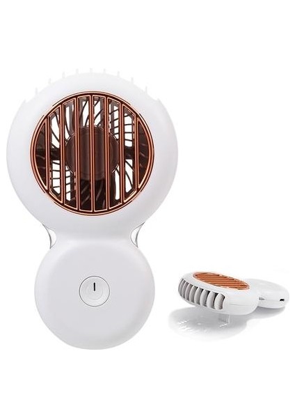 Mini Boyun Serin Fan USB Şarj Edilebilir Fan Yaz Taşınabilir Fan El Kişisel Cep Seyahat Için Açık Ventilador Öğrenci (Beyaz) (Yurt Dışından)