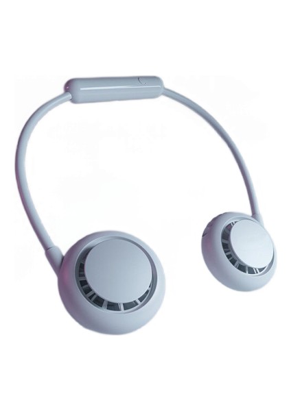 Boyun Fan Taşınabilir Mini USB Elektrikli Fanlar Şarj Edilebilir Hava Soğutucu Soğutma Havalandırma Ventilador Dilsiz Spor Ev Açık Yaz (Beyaz) (Yurt Dışından)