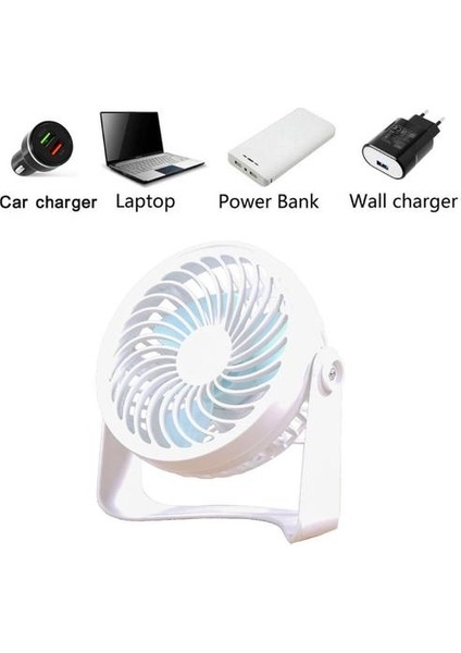 Güçlü Rüzgar Sessiz USB Masa Masası Sessiz 2 Hız Ayarlanabilir 360 Derece Dönebilen Mini Kişisel Fan Ev Ofis (Yurt Dışından)