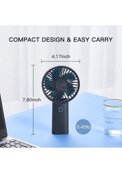 Mini Ventilador Taşınabilir Fan 5000 Mah Sessiz USB Şarj Edilebilir Ev Için 3 Hızlar Güçlü Rüzgar El Fan (Yurt Dışından)