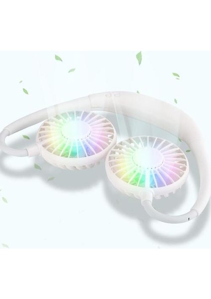 Dayanıklı USB Şarj Edilebilir Giyilebilir Taşınabilir El Ücretsiz Boyun Bandı Fan Ev Ofis Seyahat Heatstroke Önleme Gadget (Yurt Dışından)
