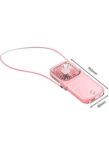 USB Mini El Asılı Boyun Fan Hava Soğutucu 3 Dişliler Ayarlanabilir Sessiz Kapalı Açık Seyahat Elektrikli Soğutma Fanı Fanlar (Pembe) (Yurt Dışından)