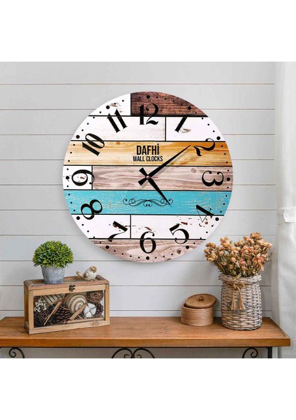 Dafhi Dekoratif Ahşap Duvar Saati 35x35