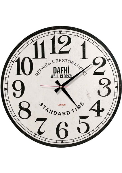 Dafhi Dekoratif Ahşap Duvar Saati 45x45