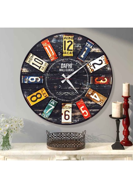 Dafhi Dekoratif Ahşap Duvar Saati 45x45
